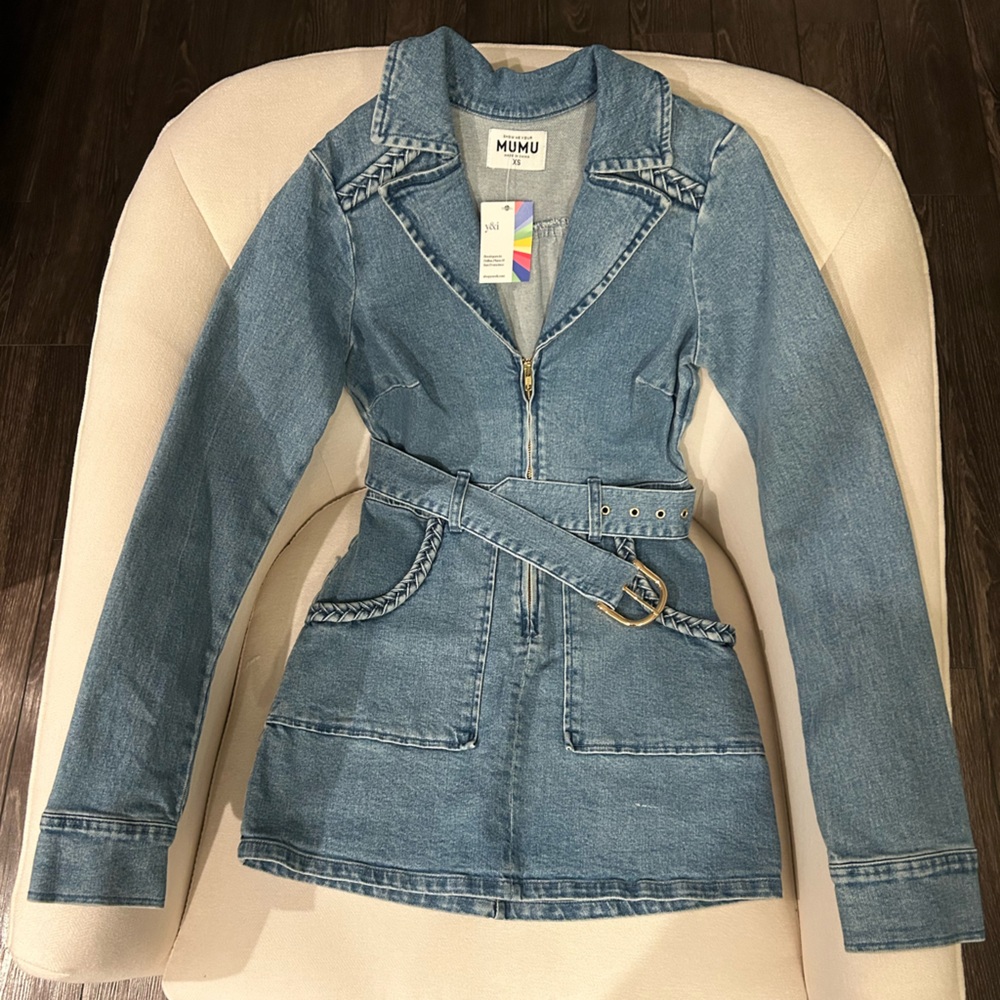 Show Me Your MuMu Light Blue Denim Dress